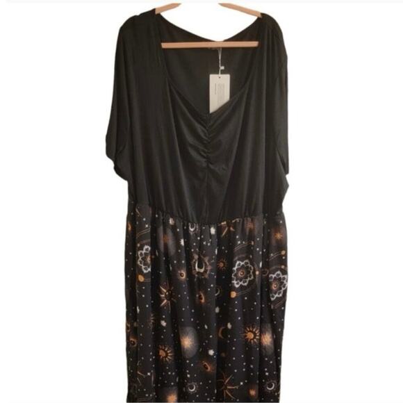 Plus Size 6X 30 by BloomChic Festive Halloween Moon & Star Slimming Dress pocket - Picture 4 of 8